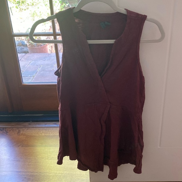 Burgundy cotton tunic from Anthropologie - Picture 1 of 2
